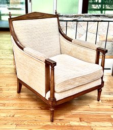 Great French Louis XVI Style Carved Walnut Armchair