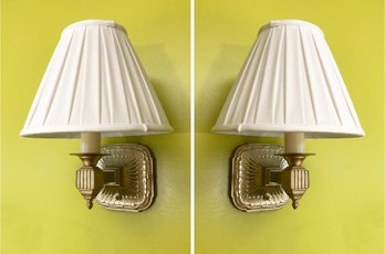 A Set Of 20  Art Deco Sconces - With Pleated Shades