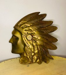 Large Brass American Indian Head