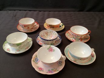 Tea Cup And Saucer Lot Vintage Porcelain