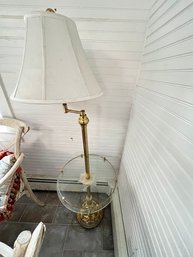 Floor Lamp With 16' Round Glass Shelf