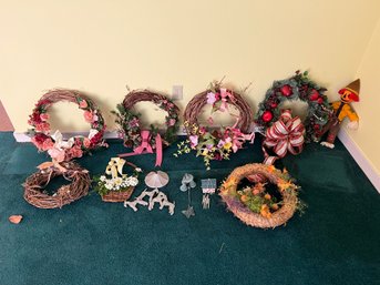 Assortment Of Wreaths And Windchimes