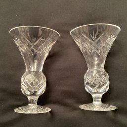 Pair Of Lovely Irish Crystal Vases Tyrone