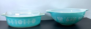 Pyrex 4 Qrt Cinderella Bowl . Vintage Pyrex Lace Medallion With Lid 2.5 Qrt