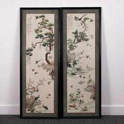 Pair Of Japanese Style Panels In Frames