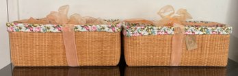 PR. Nantucket Style Baskets, Flower Fabric  Lined.