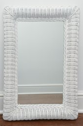 White Wicker Framed Mirror