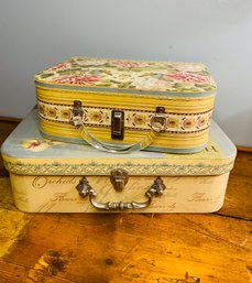 Pair Of Suitcase Storage Boxes With Pretty Handles