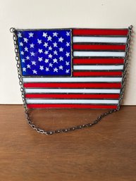 Vintage Stained Glass American Flag