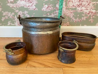 Faux Copper Metal Pots 3 With Handles Made In Turkey