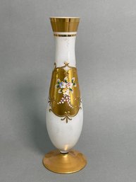 A Beautiful Handpainted Floral And Gilded German Made Vase