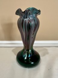 Carnival Glass Fluted Vase