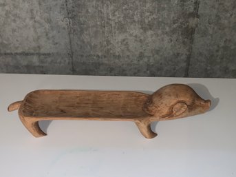 Carved Wood 'Pig' Serving Tray
