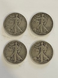 4 - 1937 Walking Liberty Silver Half Dollar