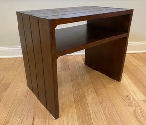 Solid Wooden Side Table With Faux Live Edge Seams