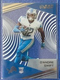 2020 Panini Chronicles Clear Vision D'Andre Swift Rookie Card #CV-9