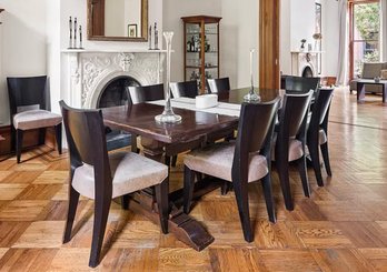 Large Solid Oak Refectory Dining Table, Custom Made In London