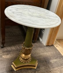 Biedermeier Style White And Gold Colour Design Stand Table.                    CVBC