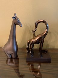Two Ceramic Giraffe Figures