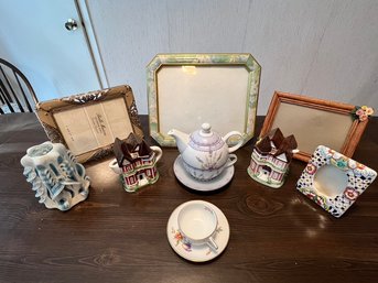 Misc Lot Of Tableware, Frames Etc, See Photo