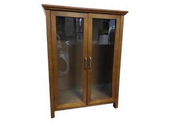 Cabinet With Glass Doors, 2 Adjustable Shelves