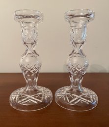 Stunning Pair Of Waterford Crystal Candlesticks