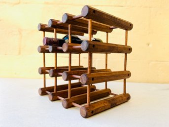 Danish Modern Teak 12 Bottle Wine Rack Or Holder By Nissen Langaa
