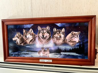 Bradford Exchange Wolves, 'SPIRIT OF THE PACK', Lights Up, 23 X 12