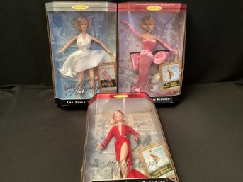 Lot Of 3 Marilyn Monroe Barbie Collector Edition Dolls NRFB 1997 Hollywood Legends
