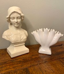 Lady Bust And Vintage Finger Vase