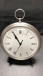 A Pottery Barn Round Metal Case Wall  Clock