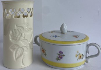 Lenox Vase And Sugar Bowl