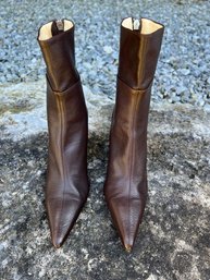 Gucci Dark Brown Leather Boots Size 7B