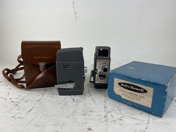 Lot Of 2 Bell & Howell 8mm Movie Cameras