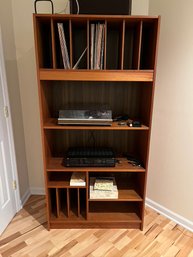 Teak Shelving Unit For Records And Stereo