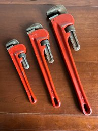 Set Of Three Pipe Wrenches