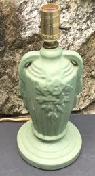 Vintage Ceramic Green Embossed Flower Lamp