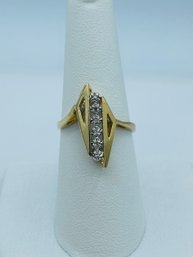 10k Yellow Gold & Multi Diamond Modernistic Ring