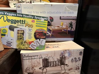 Veggetti Pro, Folding Lap Table And Deleware Stackable Buffet Caddy