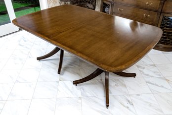 Twin Pedestal Mahogany Extension Dining Table