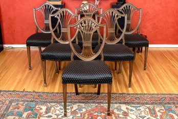 Set Of Six Mahogany Shield Back Side Chairs