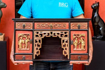 Chinese Altar Cabinet With Ornate Carving