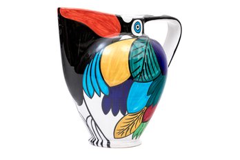 Italian Grazia-Deruta 'Jane Sacks' Ceramic Toucan Form Water Pitcher