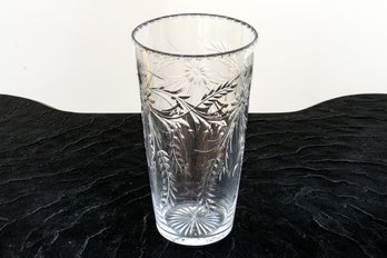 Tudor Etched Crystal Vase