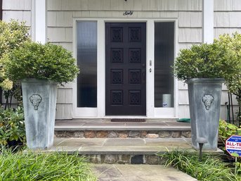 Fabulous Pair Of Galvanized Garden Planters