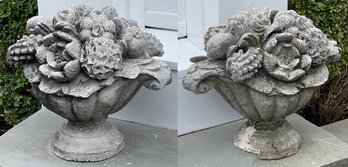 Cast Stone Floral Bouquet Form Garden Ornaments