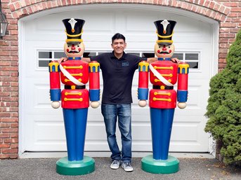 Awesome Pair Of Life Size Decorative Nutcracker Soldiers, 6'-2'