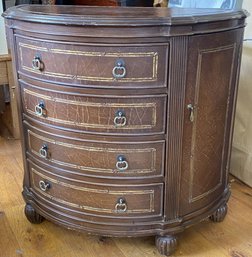 A Classic Demi Lune Cabinet With Four Drawers And Two Door - 32' X 20' X 37'h.