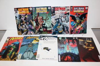 9 Comic Group - Batman Vs Predator II - The Order Of The World Arkham City  2021- Robin #1 1990, #14 1995,