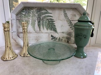 Green And Cream Decorative Lot